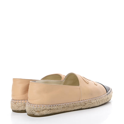 Chanel Lambskin CC Espadrilles 38 Beige Black 4 of 17