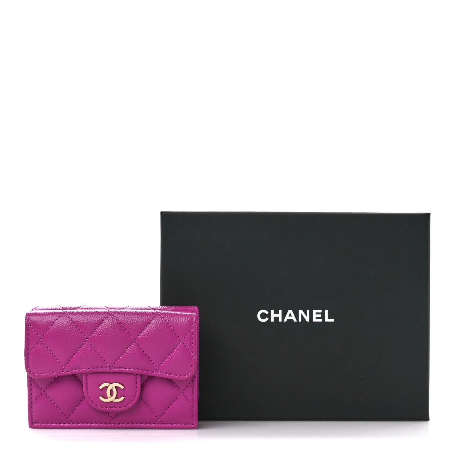 Chanel Caviar Quilted Double Flap Wallet Purple 14 of 14