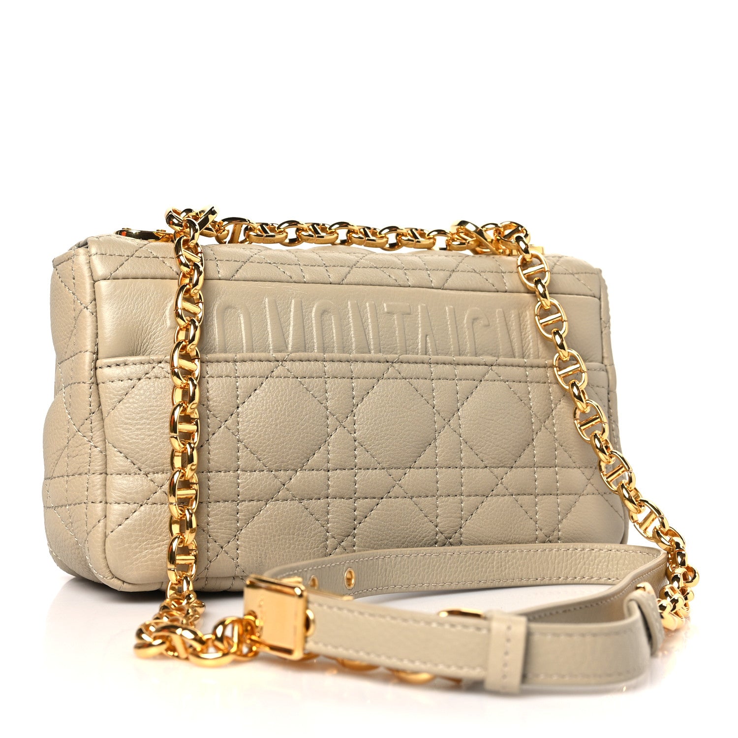 Christian Dior Calfskin Cannage Small Caro Bag Beige 3 of 9