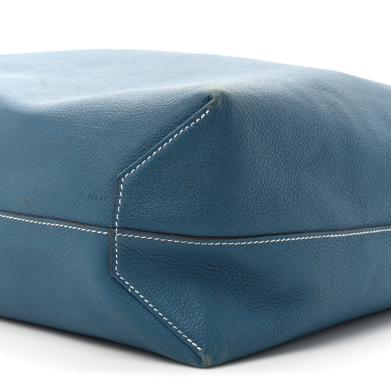 Hermes Taurillon Clemence Double Sens 45 Reversible Tote Bleu Izmir Etain 14 of 19