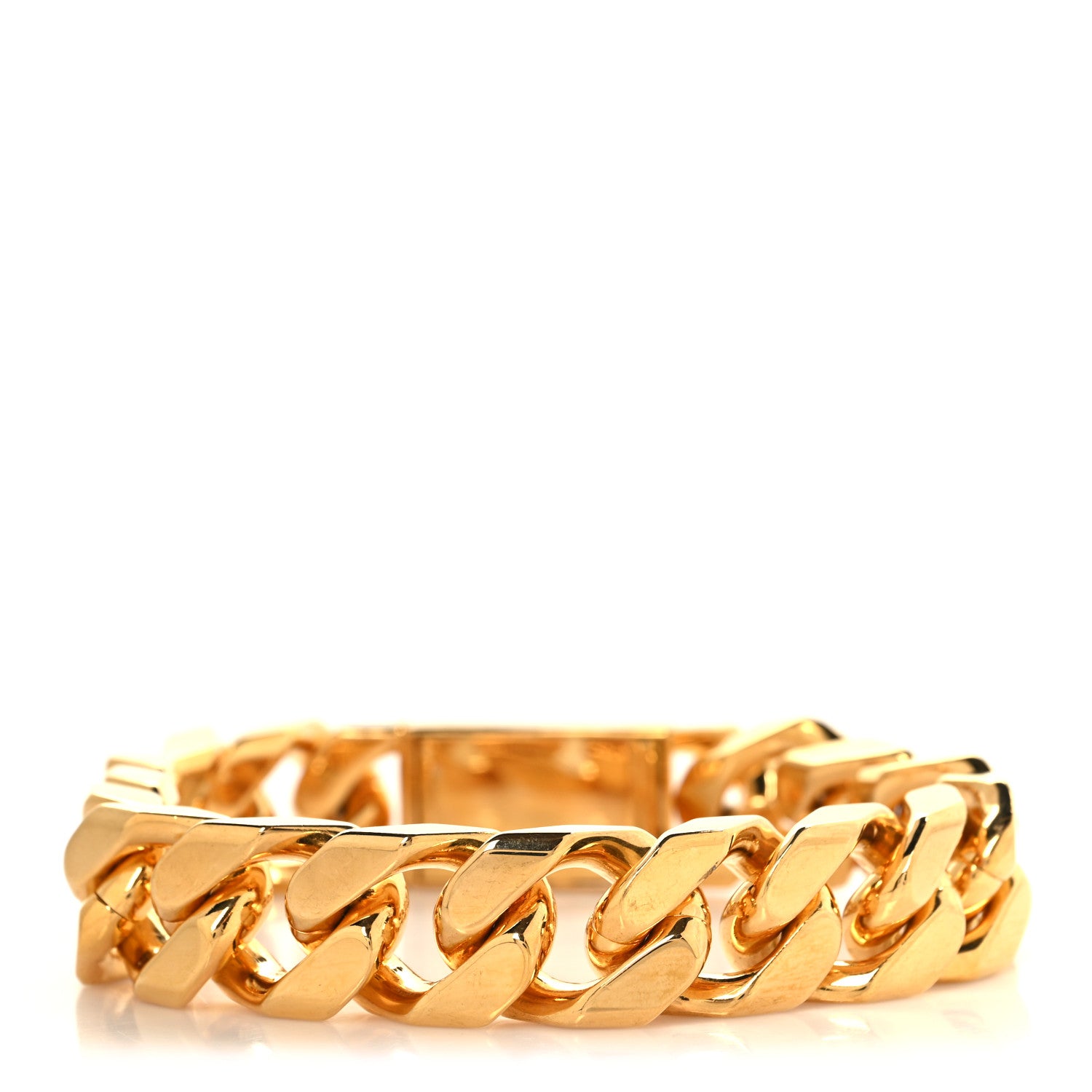 Gucci Metal Logo Curb Chain Bracelet Gold 3 of 4