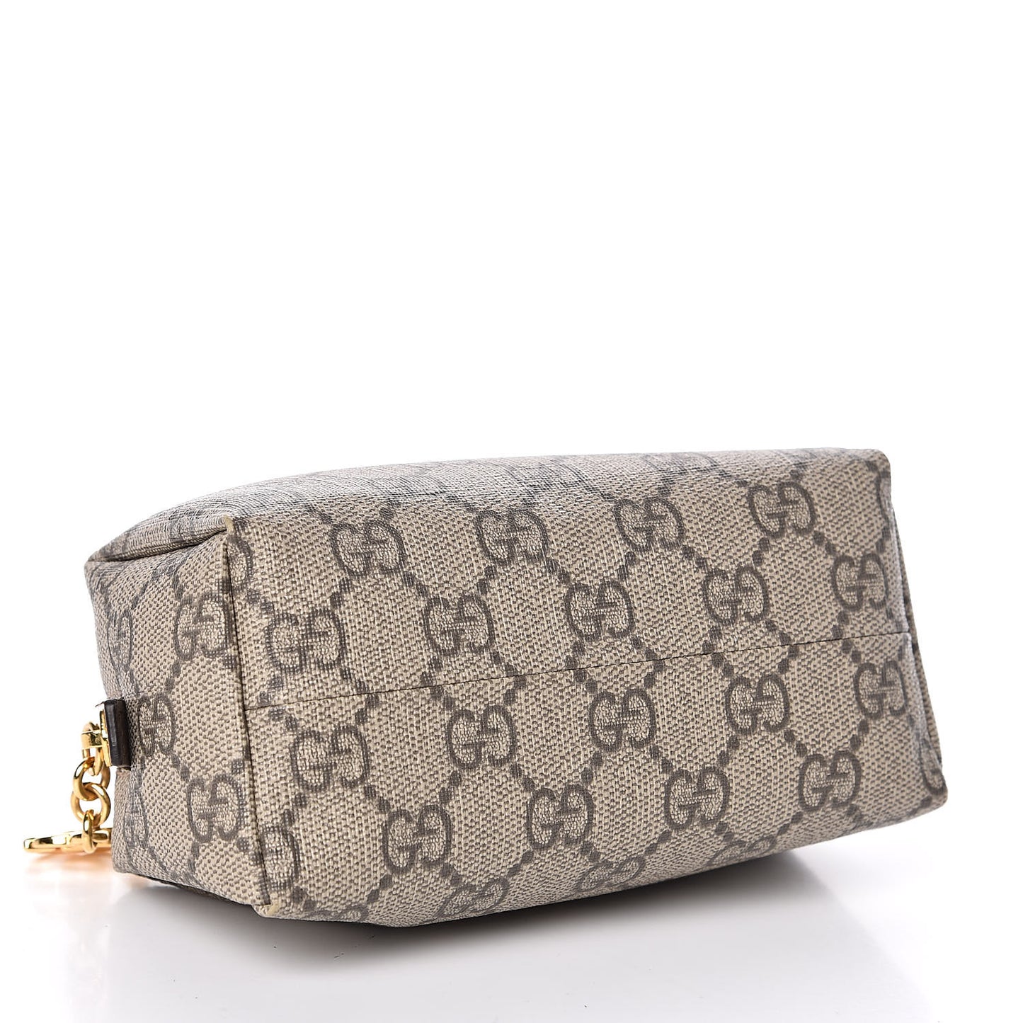 Soft GG Supreme Monogram Calfskin Small Ophidia Cosmetic Case Beige Ebony New Acero