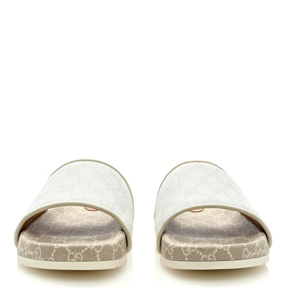 Gucci GG Supreme Monogram Demetra Mens Slide Sandals 9 White Mystic White 3 of 7
