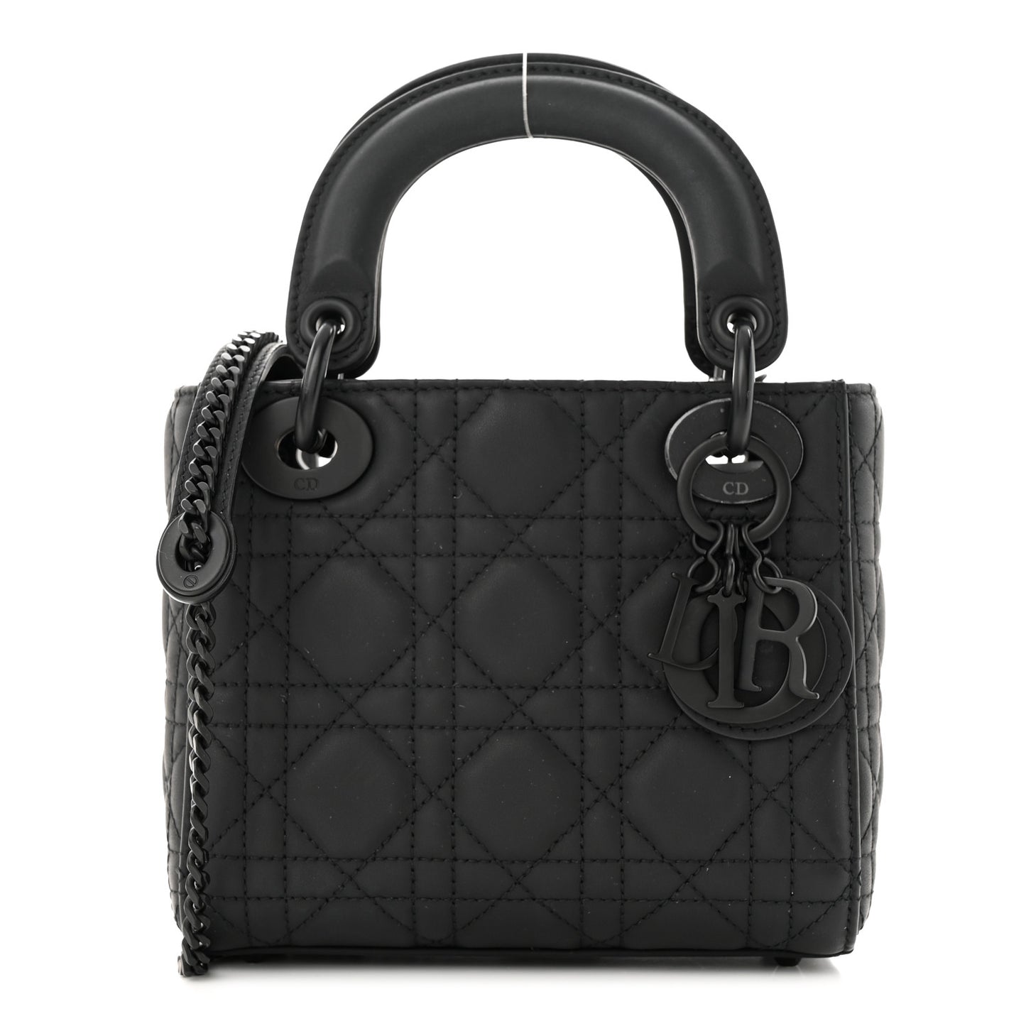 Ultra Matte Calfskin Cannage Mini Lady Dior Black