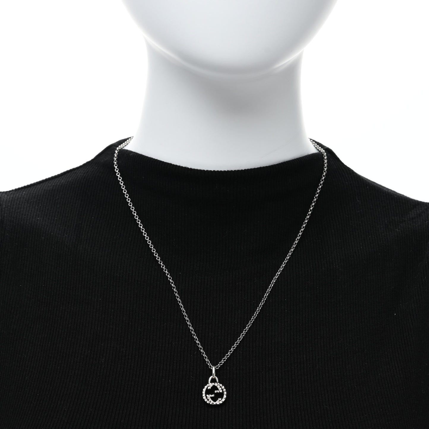Sterling Silver Small Interlocking G Pendant Necklace