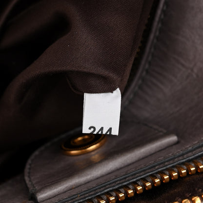 Miu Miu Vitello Shine Top Handle Satchel Peltro 7 of 11