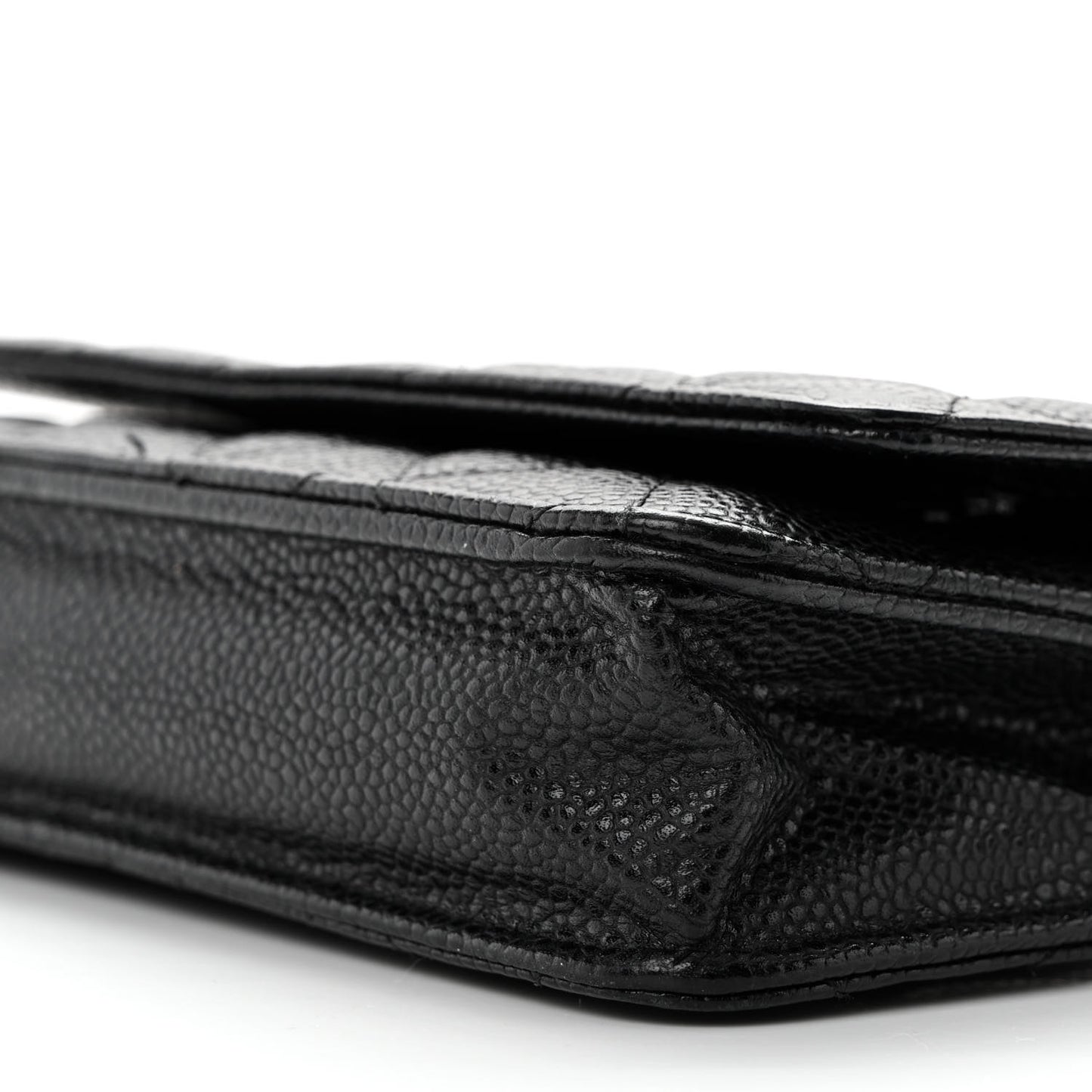 Caviar Quilted Wallet on Chain WOC Black