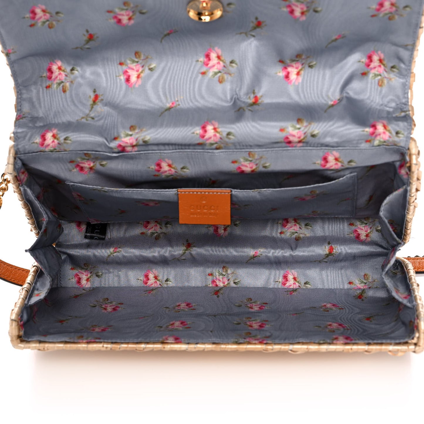 Glazed Wicker Small Cestino Shoulder Bag Natural