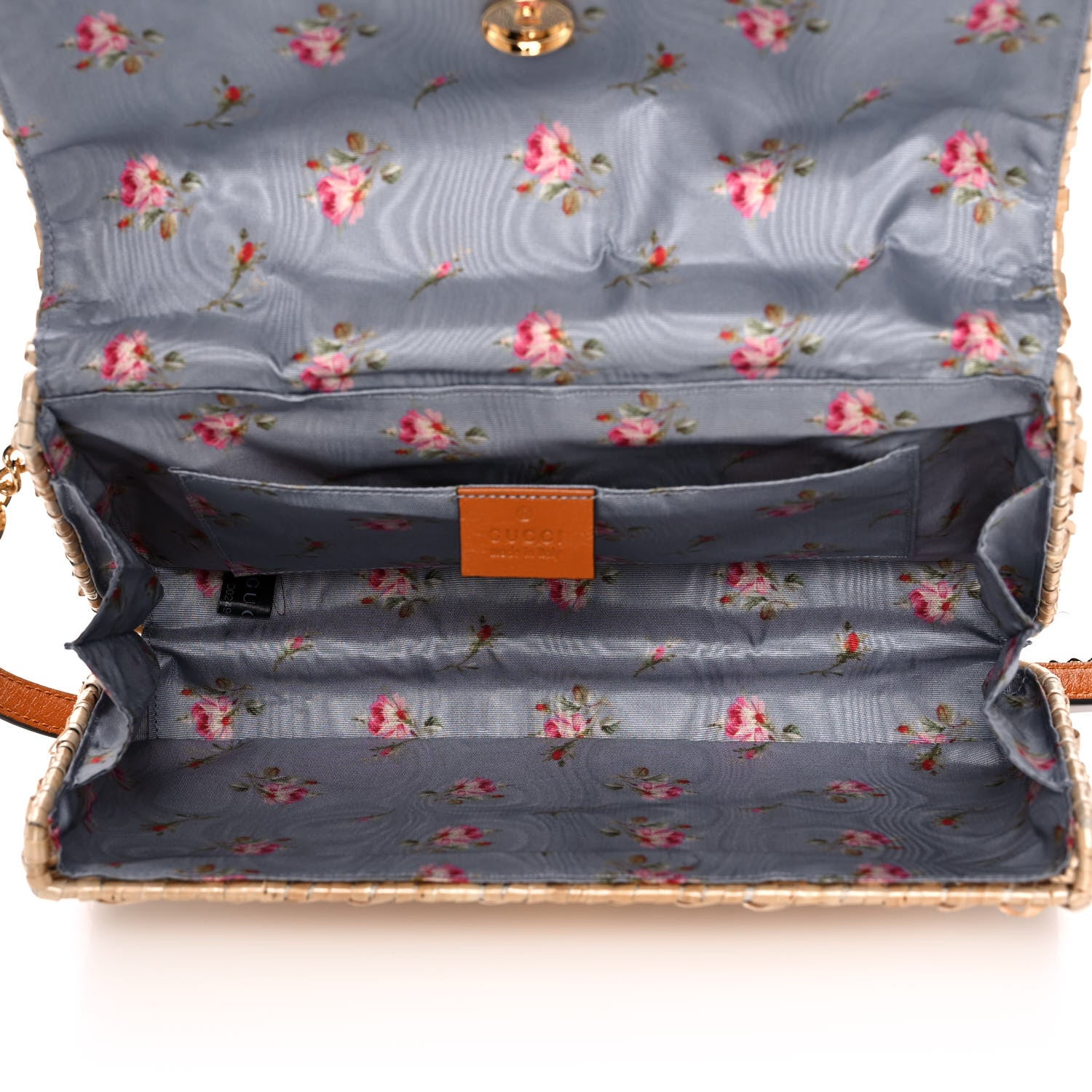 Gucci Glazed Wicker Small Cestino Shoulder Bag Natural 5 of 13