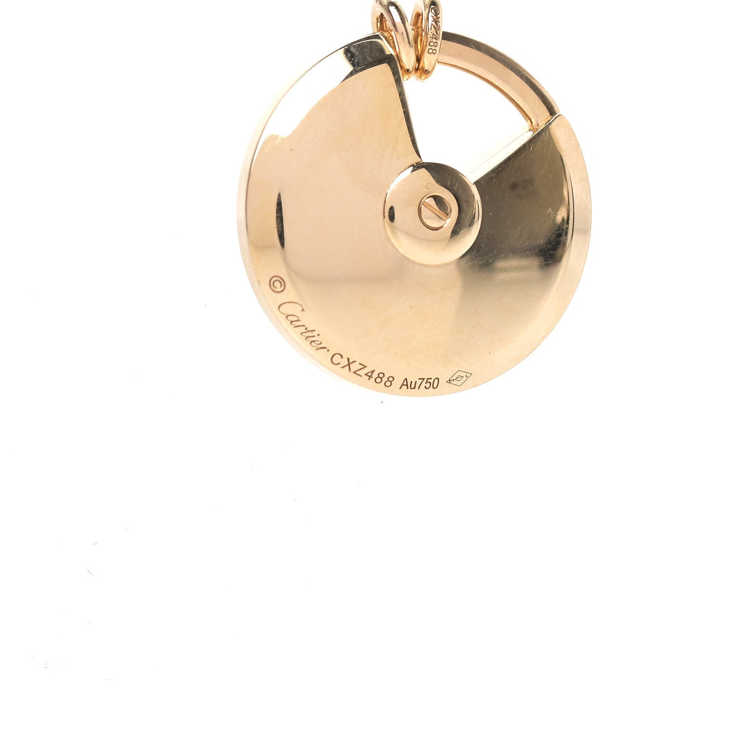 Cartier 18K Yellow Gold Diamond Mother of Pearl SM Amulette de Cartier Pendant Necklace 5 of 6