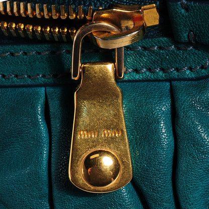 Miu Miu Nappa Matelasse Flap Bag Teal 10 of 10