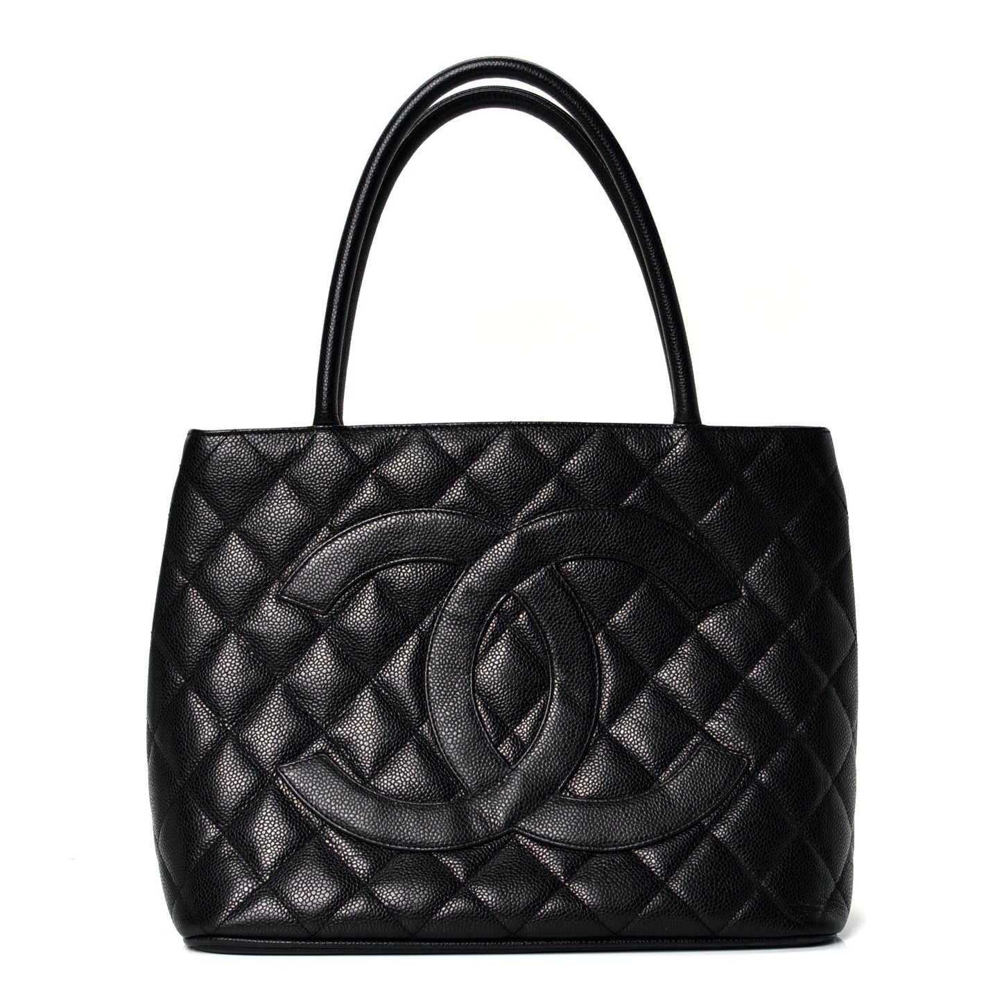Caviar Quilted Medallion Tote Black
