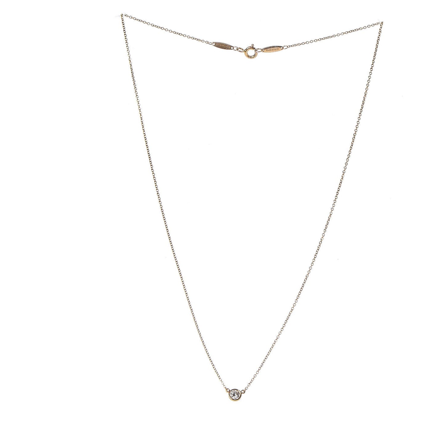 18K Yellow Gold Diamond .19ct Elsa Peretti Diamonds by the Yard Pendant Necklace