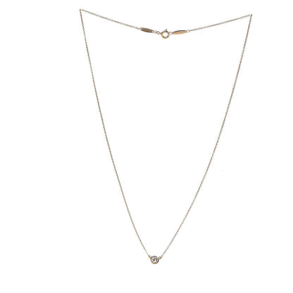 Tiffany 18K Yellow Gold Diamond .19ct Elsa Peretti Diamonds by the Yard Pendant Necklace 4 of 9