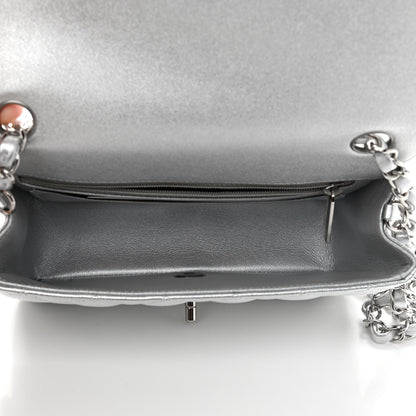 Chanel Metallic Lambskin Quilted Mini Rectangular Flap Silver 5 of 9