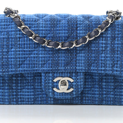 Chanel Tweed Quilted Mini Rectangular Flap Navy Blue 8 of 10