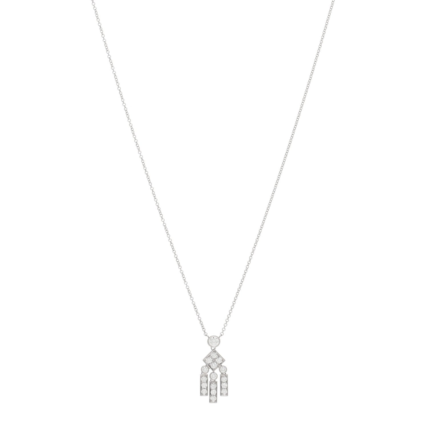 Tiffany Platinum Diamond Legacy Pendant Necklace 1 of 4
