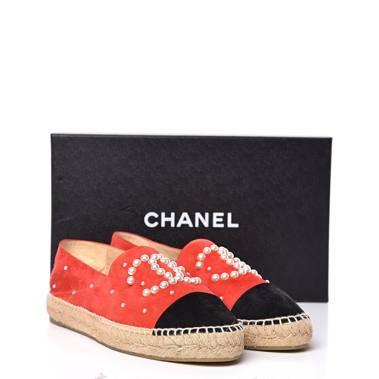 Suede Pearl CC Espadrilles 40 Red
