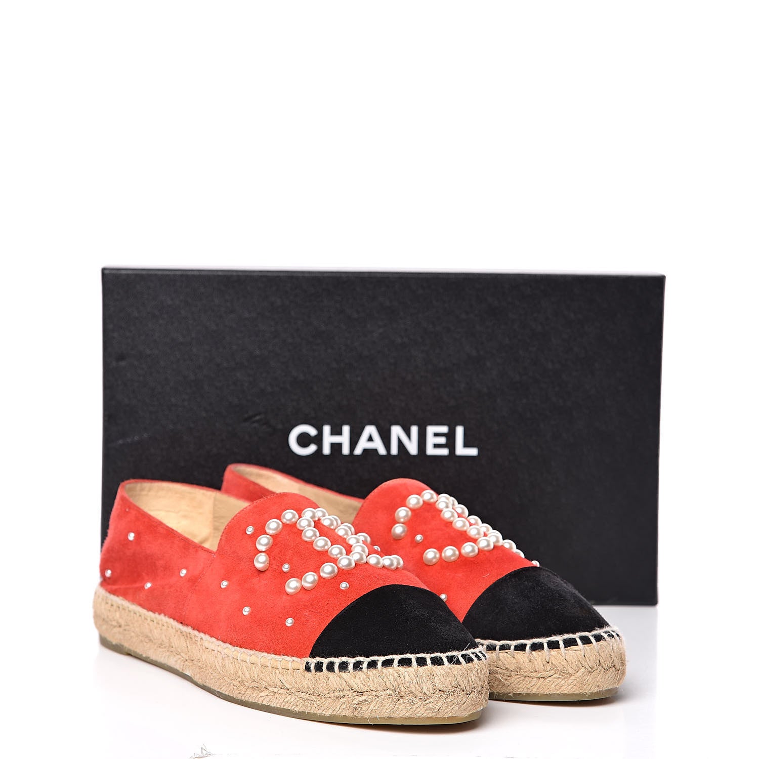 Chanel Suede Pearl CC Espadrilles 40 Red 13 of 13