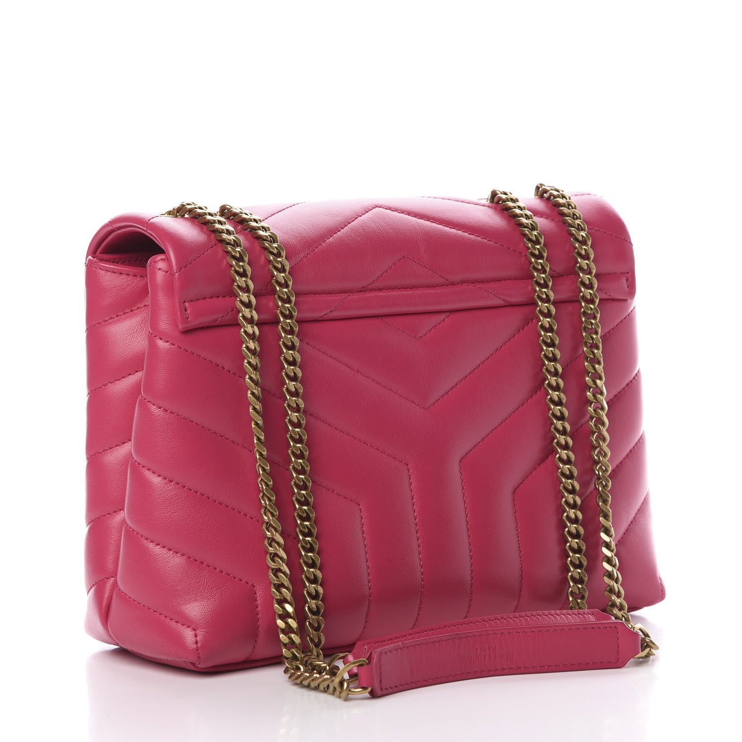 Saint Laurent Calfskin Y Quilted Monogram Small Loulou Chain Satchel Fresh Fuchsia 3 of 10