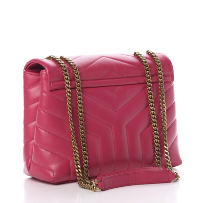 Saint Laurent Calfskin Y Quilted Monogram Small Loulou Chain Satchel Fresh Fuchsia 3 of 10