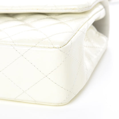 Chanel Distressed Patent Calfskin Quilted East West Flap White 6 of 16