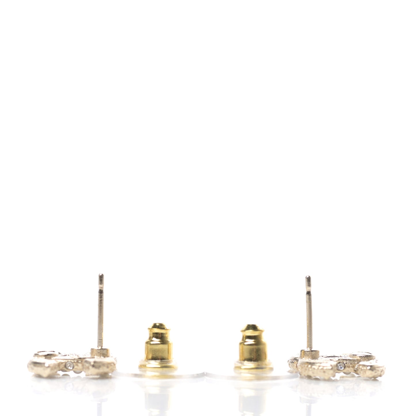 Crystal Pearl CC Earrings Gold