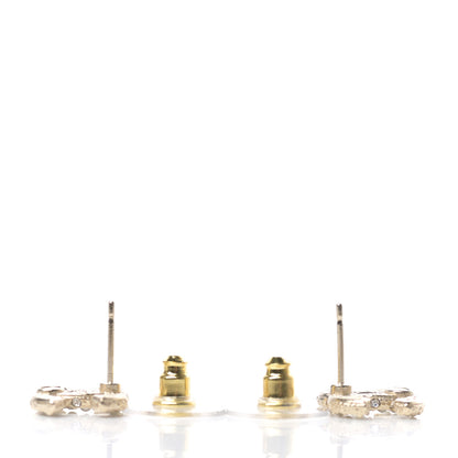 Chanel Crystal Pearl CC Earrings Gold 3 of 4