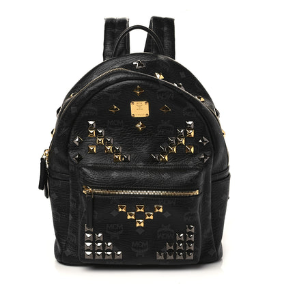 MCM Visetos Studded Small Stark M Backpack Black 1 of 9