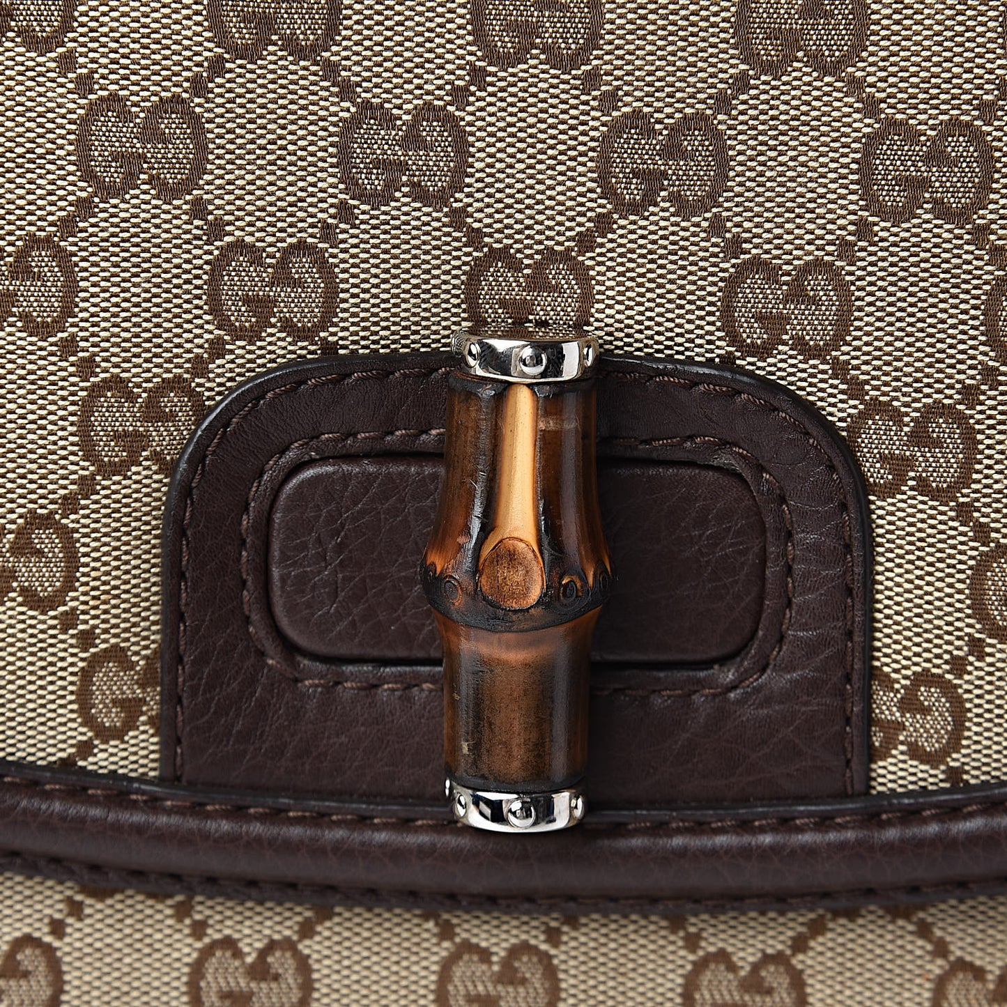 Monogram Large New Bamboo Top Handle Bag Brown