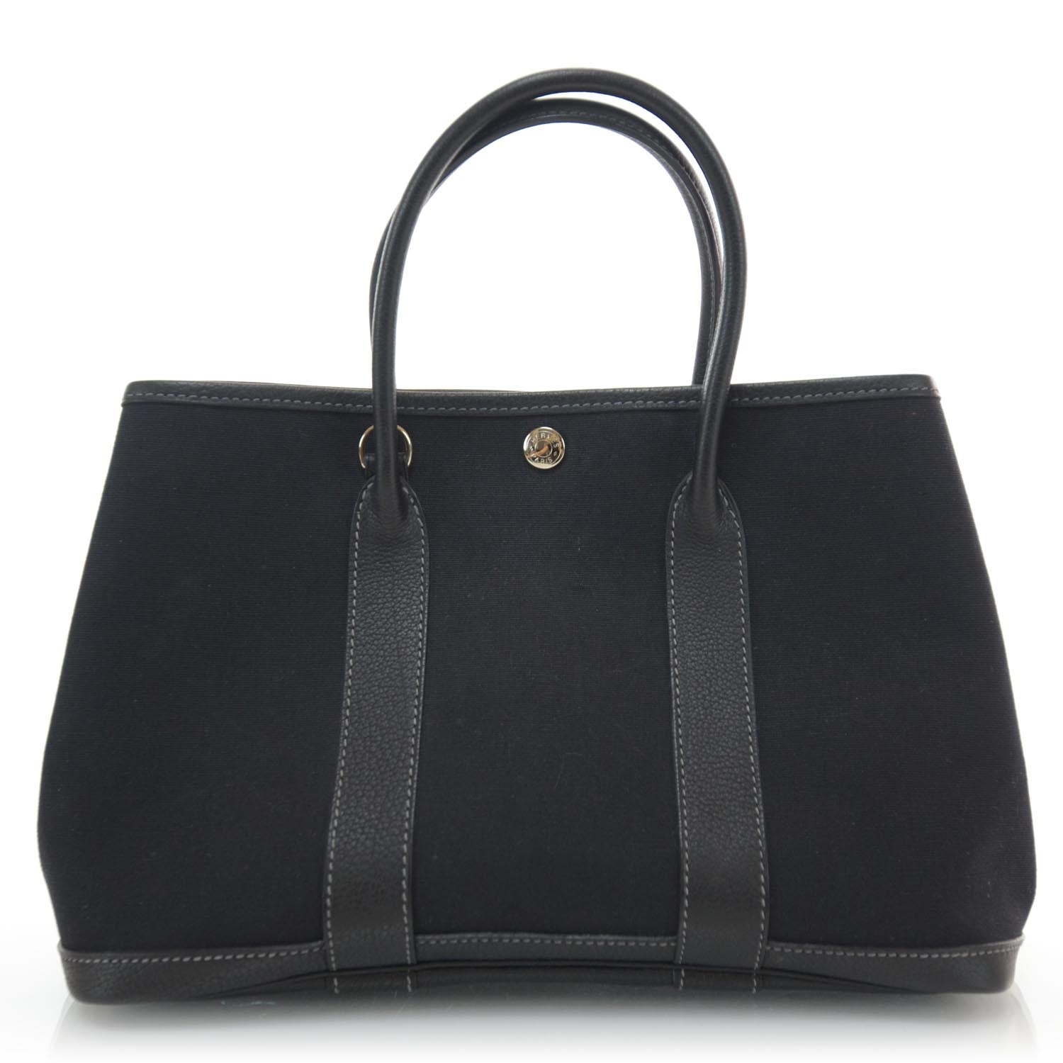 Hermes Toile Leather Garden Party TPM Black 3 of 9