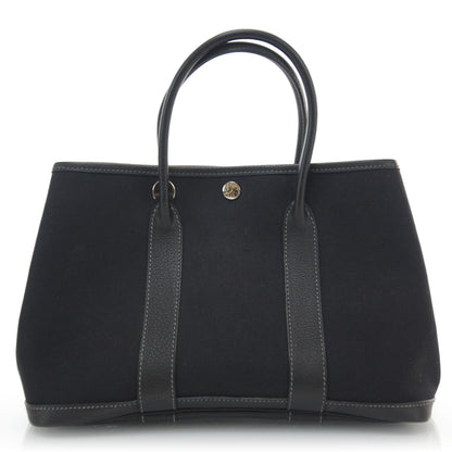 Hermes Toile Leather Garden Party TPM Black 3 of 9