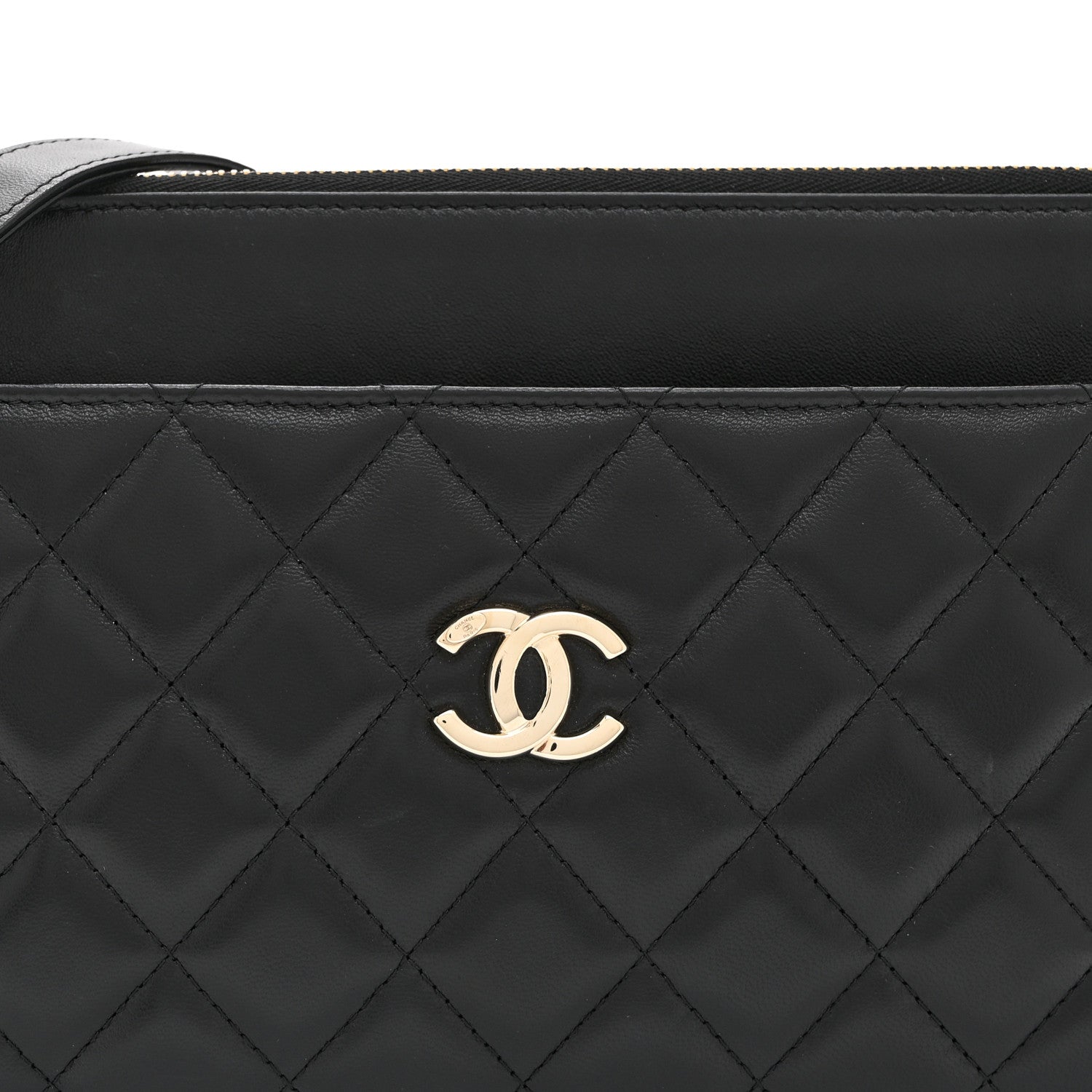 Chanel Lambskin Quilted Clutch With Chain Black 9 of 11