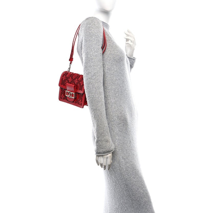 Louis Vuitton Patent Calfskin Monogram Lace Dauphine Mini Red 2 of 9