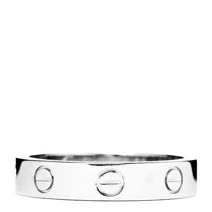 Cartier 18K White Gold Diamond 4mm LOVE Wedding Band Ring 53 6.25 3 of 5