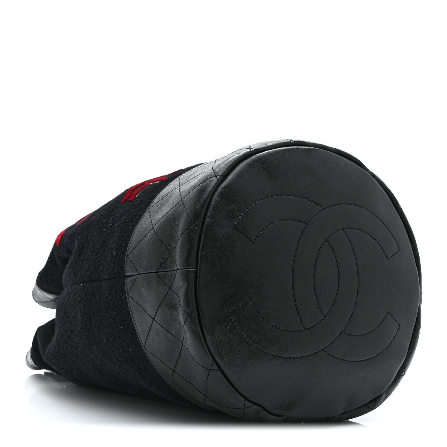 Chanel Wool Calfskin Embroidered Paris Hamburg Drawstring Backpack Black 4 of 10