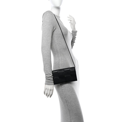 Bottega Veneta Lambskin Maxi Intreccio Cassette Wallet On Strap Black 2 of 10