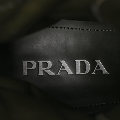 Prada Spazzolato Rois Re-Nylon Metal Triangle Logo Mens Monolith Pouch Pocket 55mm Boots 8 Militare 8 of 14