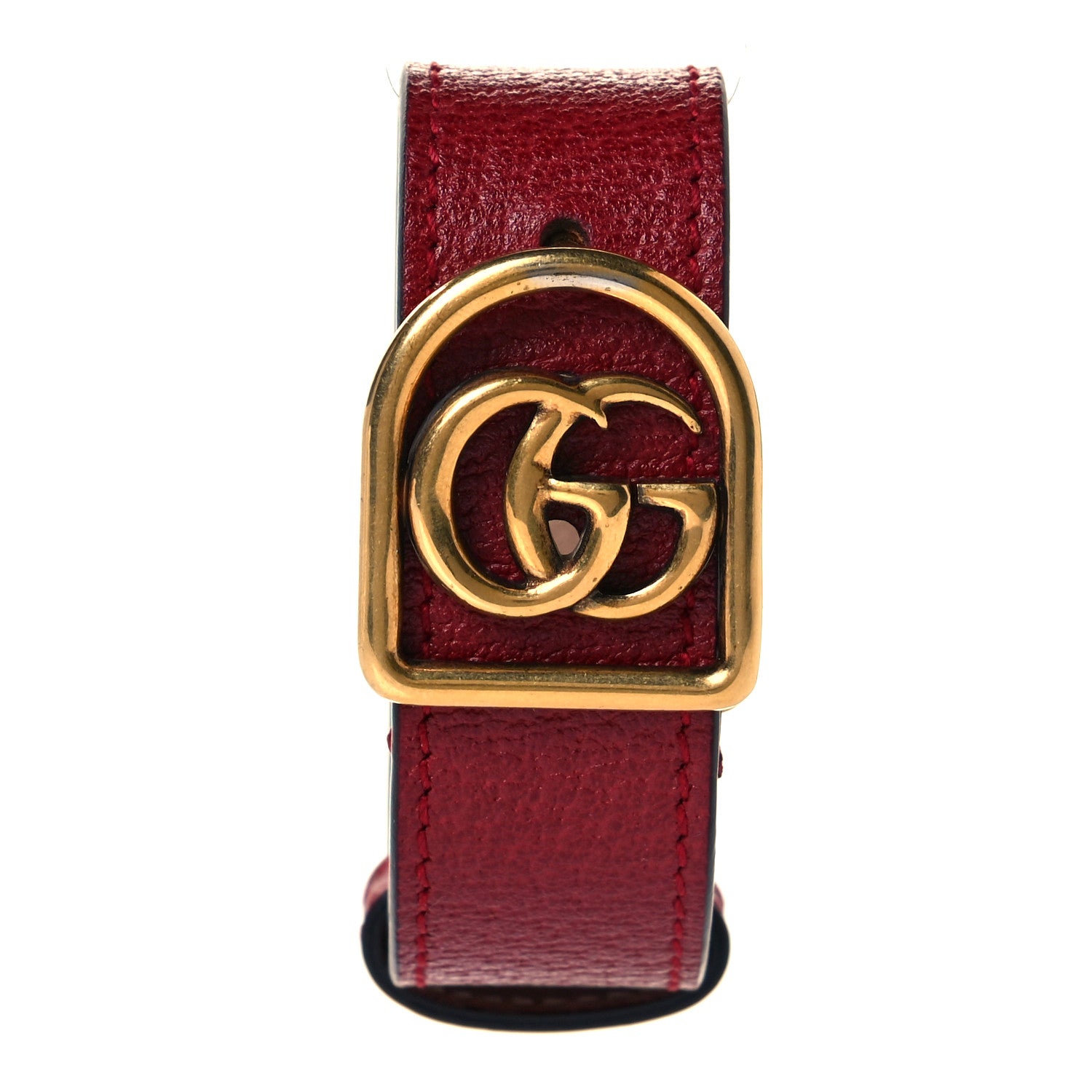 Gucci Calfskin Marmont Double G Bracelet Red 2 of 5