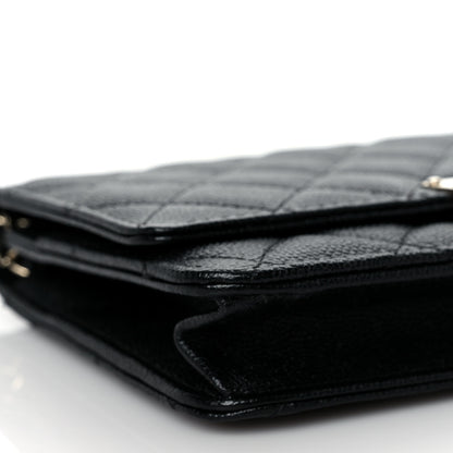 Chanel Caviar Quilted Golden Class Wallet On Chain WOC Black 9 of 10