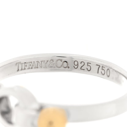 Tiffany Sterling Silver 18K Yellow Gold Loop Ring 54 6.75 4 of 4