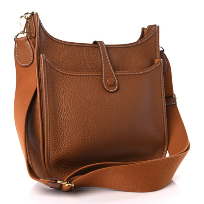 Hermes Taurillon Clemence Evelyne III PM Gold 3 of 10
