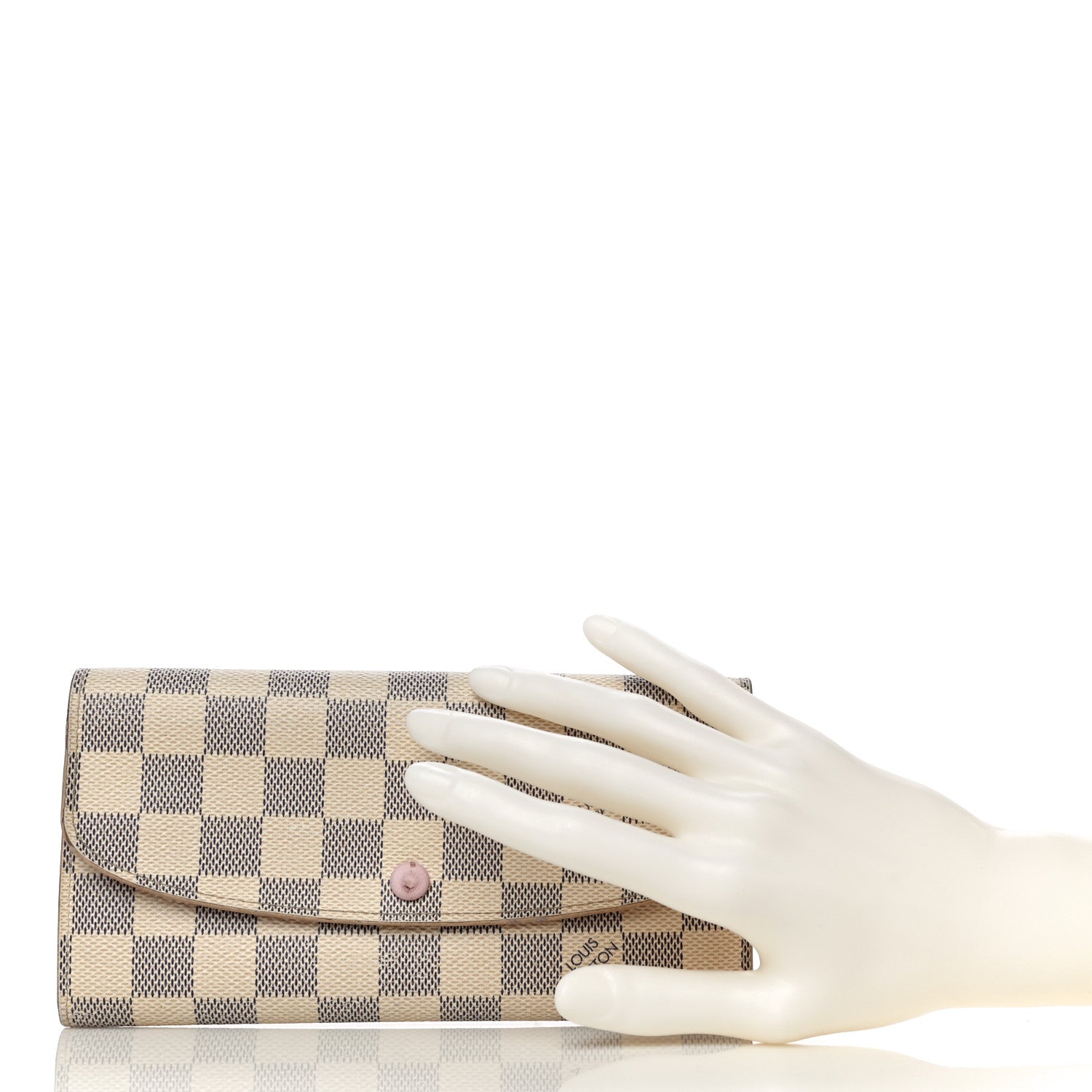 Louis Vuitton Damier Azur Emilie Wallet Rose Ballerine 2 of 16