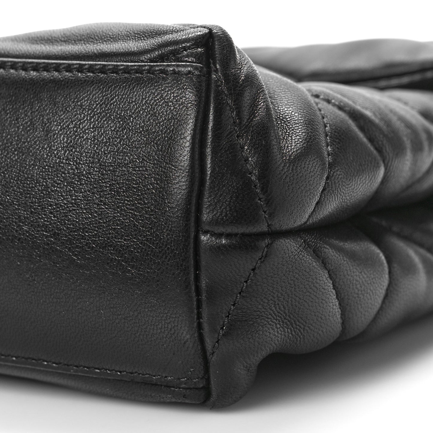 Lambskin Quilted Sade Puffer Envelope Clutch Black