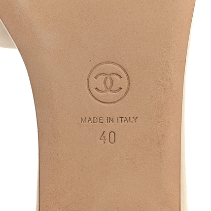 Chanel Calfskin Pearl CC Mules 40 Ivory 8 of 9