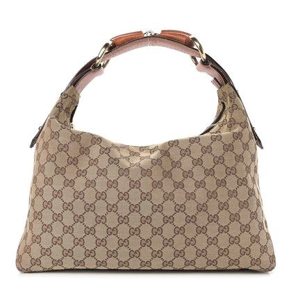 Gucci Monogram Medium Horsebit Chain Hobo Light Brown 1 of 14