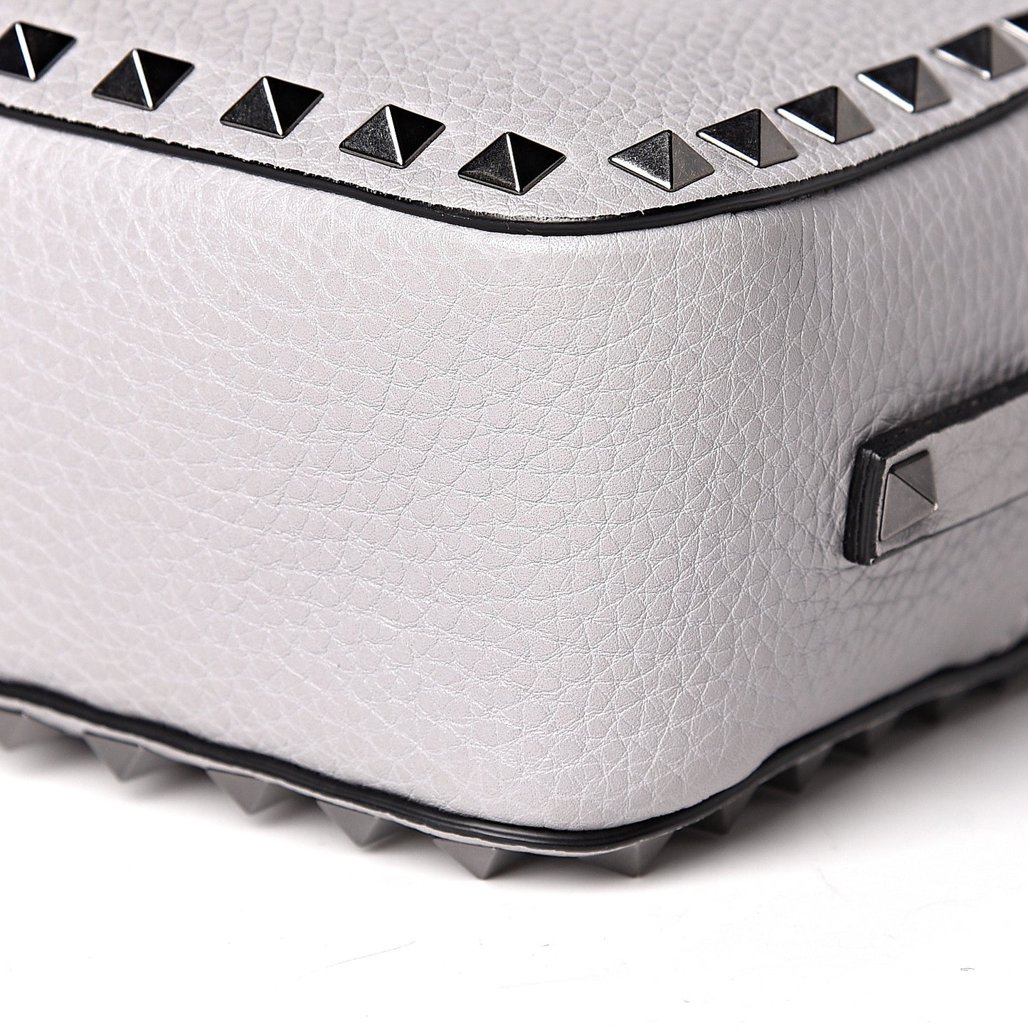 Calfskin Rockstud Camera Crossbody Bag Stone