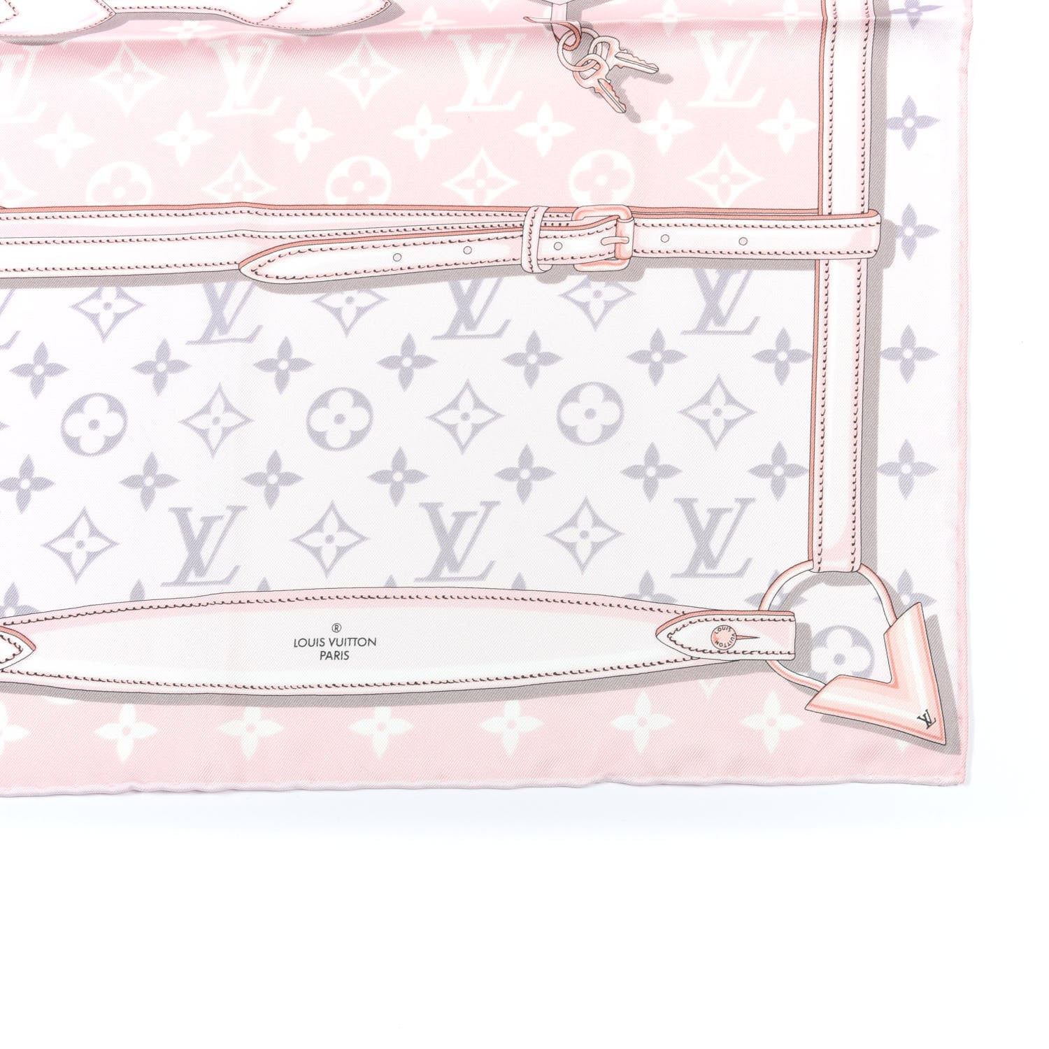 Louis Vuitton Silk Monogram Confidential Square Scarf Light Pink 3 of 4