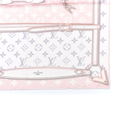Louis Vuitton Silk Monogram Confidential Square Scarf Light Pink 3 of 4