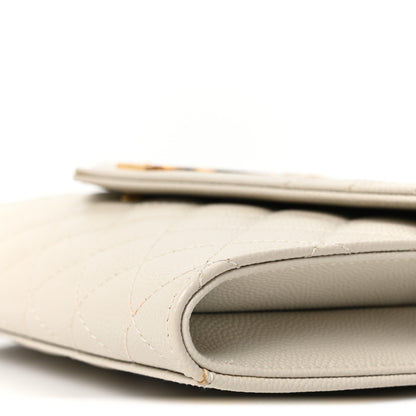 Saint Laurent Grain De Poudre Textured Mixed Matelasse Triquilt Monogram Clutch Crema Soft 10 of 10